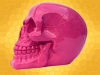 Crâne Rose Brillant Squelette Humain Décoration Gothique DOD032-Rose