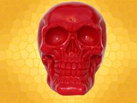 Crâne Rouge Brillant Squelette Humain Décoration Gothique DOD032-Rouge