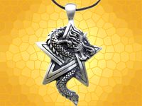 Pendentif Dragon dans Pentagramme Collier Fantasy Dragons DRA355