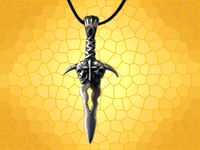Pendentif Gothique - Dague épée avec Crânes et Cornes GOT1997
