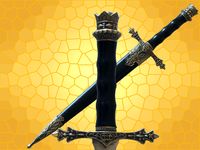 Dague Royale Médiévale épée Roi Fourreau KNA05