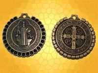 Pendentif Religieux Croix Chrtienne et Symboles Latins Bronze PEN104