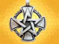 Pendentif templier – Croix templière avec pentagramme TEM838