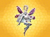 Pendentif Fée Bijou avec Brillants Roses Collier Fantasy PEN163
