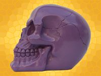 Crâne Violet Brillant Squelette Humain Décoration Gothique DOD032-Viol