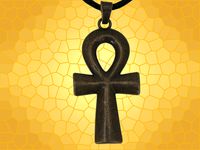 Gros Pendentif Égyptien Couleur Bronze Croix Ankh EGY002