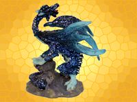 Statuette Petit Dragon Bleu Paillet sur Rochers Dragons Couleur DRA1B